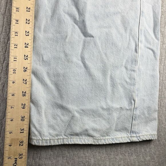Zara Extra Baggy Wide Leg Y2K Women pants (4) faded distressed Denim Blue Jeans - Picture 6 of 13